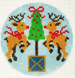 KCN Designers - Rudolph with Topiary on Blue